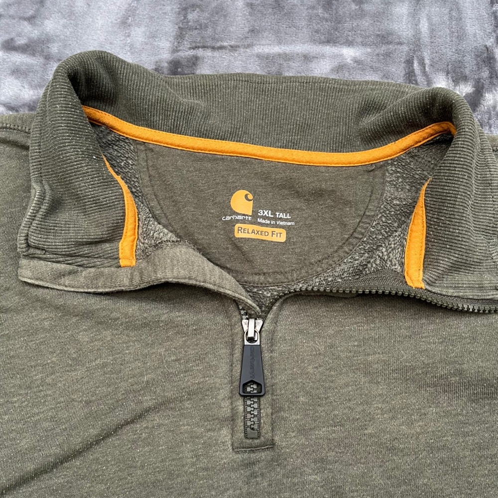 Carhartt Force Relaxed Fit Quarter Zip Sweatshirt Mens 3XL Tall Olive Green